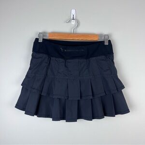 IVIVVA Lululemon Black Skort Ruffle Tier Athletic Gym Size 14 Set The Pace
